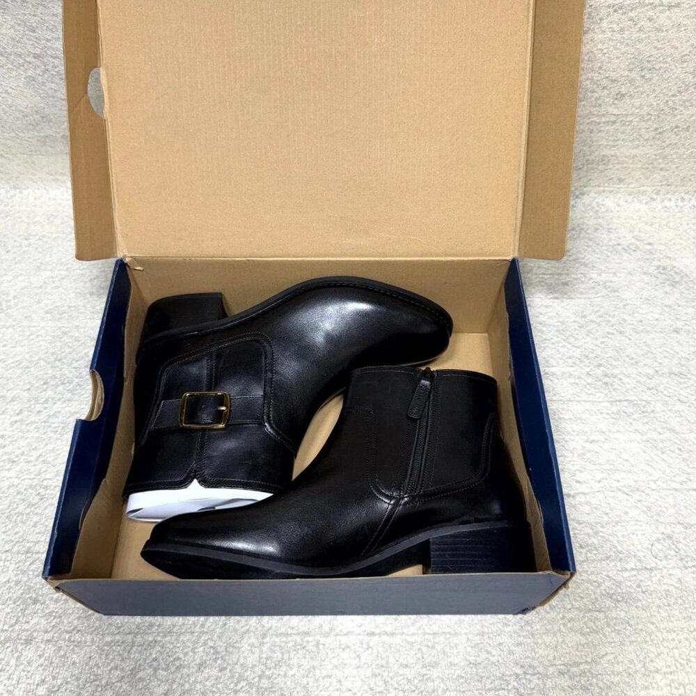 Cole Haan Womens $115 Leather Thayer Buckle Ankle Boots Black Size 8.5 B NEW - Picture 6 of 6